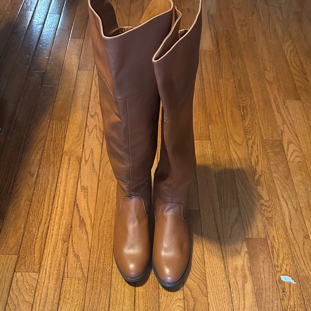 Stylish Tan Over the Knee Boots